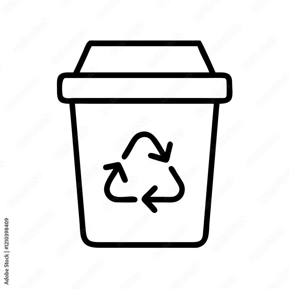 recycling bin icon, recycling bin line art - simple line art of recycling bin, perfect for recycling bin logos and icons recycling bin icon, recycling bin line art - simple line art of recycling bin, perfect for recycling bin logos and icons