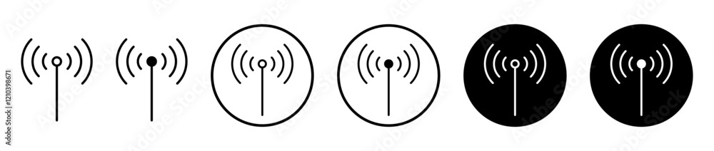 Antenna icons vector pack in black and blue colors Antenna icons vector pack in black and blue colors