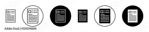 Bankbook icons set in black filled and stroke line style