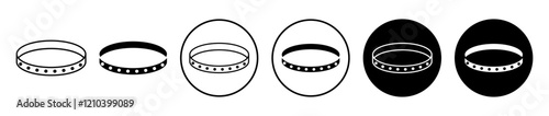 Bracelet icons set in black filled and stroke line style