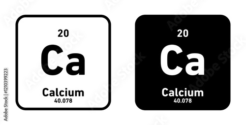 Calcium icons set in black filled and stroke line style