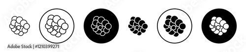 Cancer icons set in black filled and stroke line style