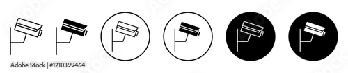 CCTV icons vector pack in black and blue colors