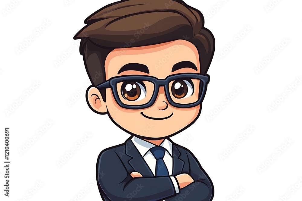 Smiling Cartoon Businessman Avatar Illustration1 Smiling Cartoon Businessman Avatar Illustration1