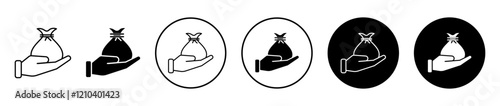 Inheritance law icons set in black filled and stroke line style