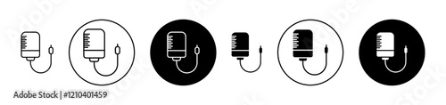 Intravenous icons set in black filled and stroke line style