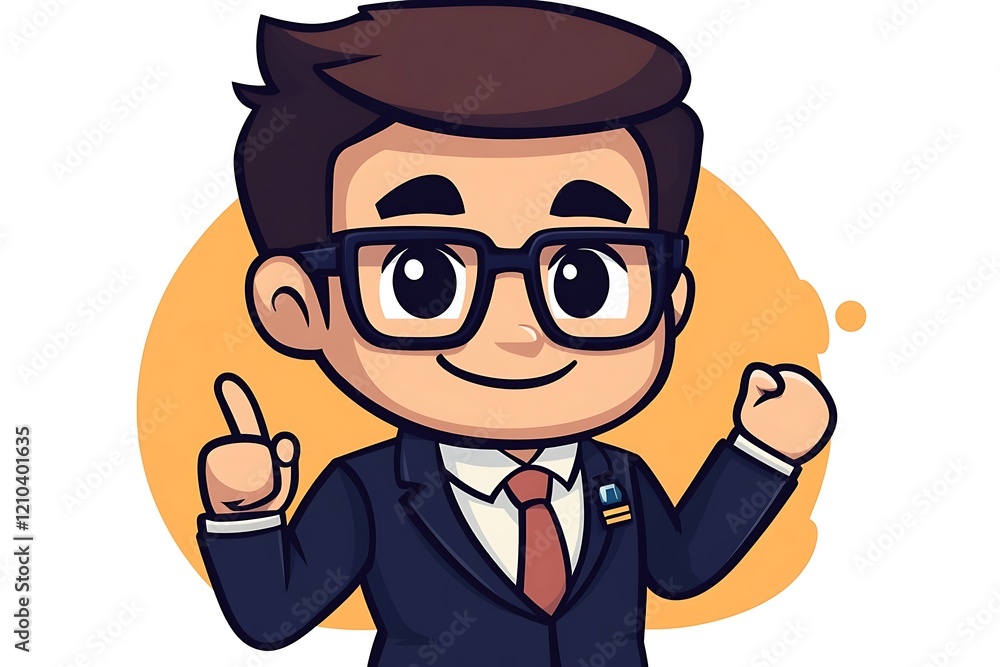 Smiling Cartoon Businessman Illustration9 Smiling Cartoon Businessman Illustration9