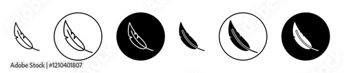 Light weight icons set in black filled and stroke line style