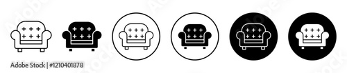 Lounge icons set in black filled and stroke line style