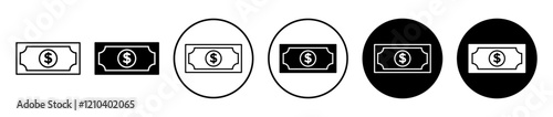 Money icons in black and blue set