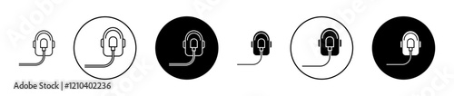 Oxygen mask Icons vectors. black solid and liner versions
