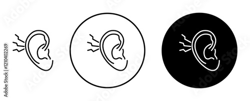Otitis icons set in black filled and stroke line style