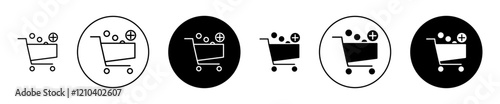 Procurement icons set in black filled and stroke line style