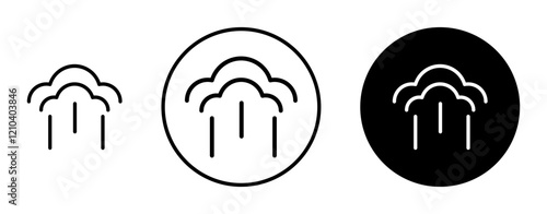 Steam icons set in black filled and stroke line style