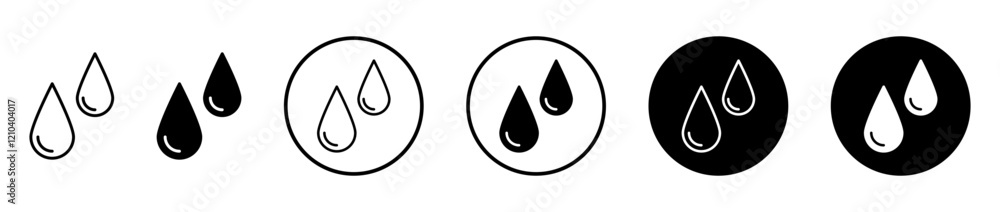 Tear drop icons set in black filled and stroke line style Tear drop icons set in black filled and stroke line style