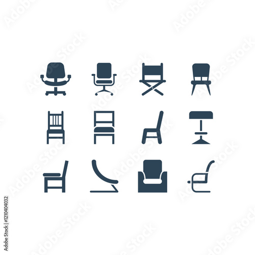 Chair icons set design illustration.