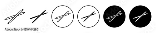 Toothpick icons set in black filled and stroke line style