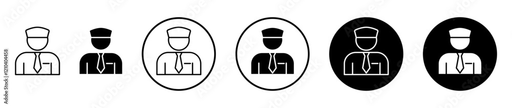 Valet icons set in black filled and stroke line style Valet icons set in black filled and stroke line style