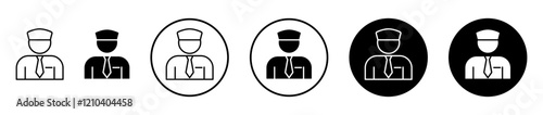 Valet icons set in black filled and stroke line style