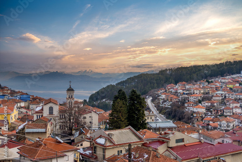 Krushevo, North Macedonia - A Stunning Sunset Over the Mountainous Town