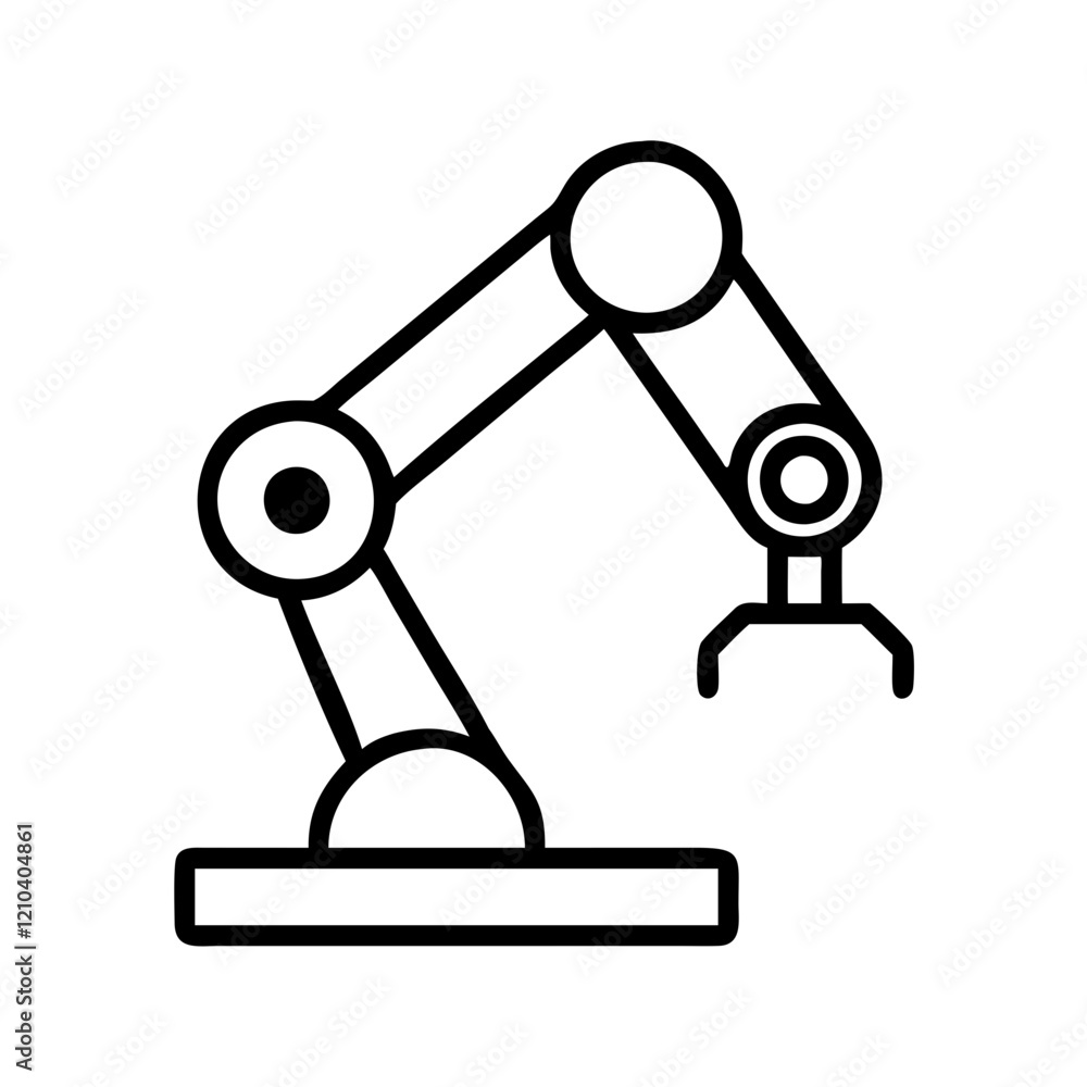 robotics arm icon, robotics arm line art - simple line art of robotics arm, perfect for robotics arm logos and icons robotics arm icon, robotics arm line art - simple line art of robotics arm, perfect for robotics arm logos and icons