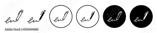 Write icons set in black filled and stroke line style