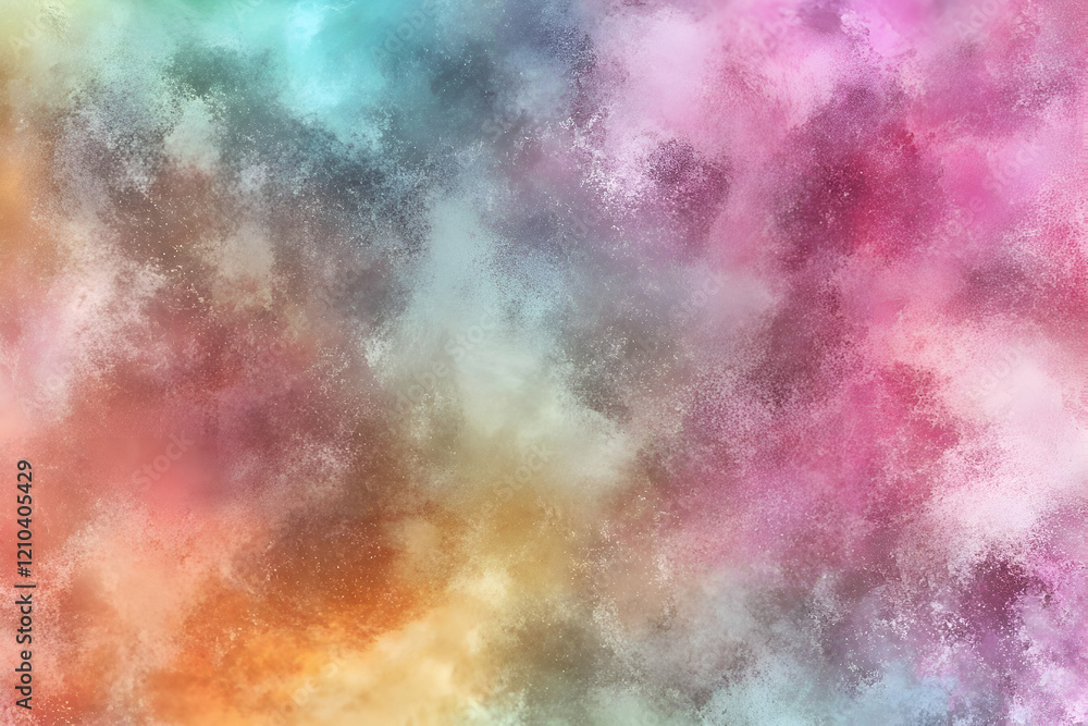 Fototapeta premium Abstract colorful watercolor background, pastel hues, textured, mottled, paint splatters, grunge, artistic, design element, vibrant, soft, dreamy, ethereal, fantasy.