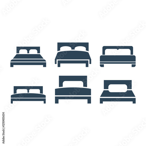 Bed icons set vector illustration.