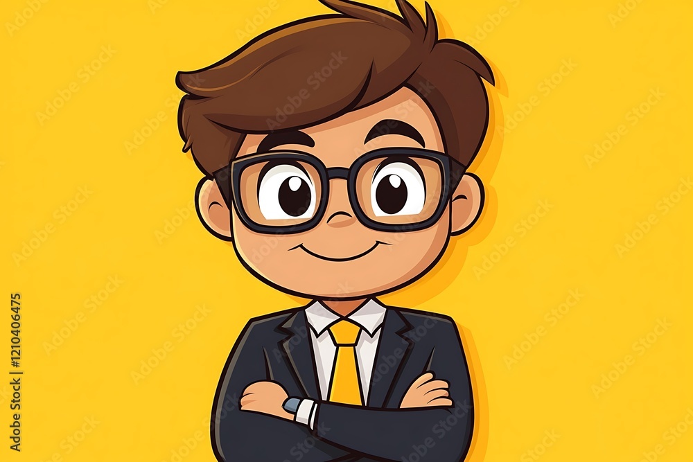 Smiling Young Business Manager in Suit, Confident Posture Smiling Young Business Manager in Suit, Confident Posture