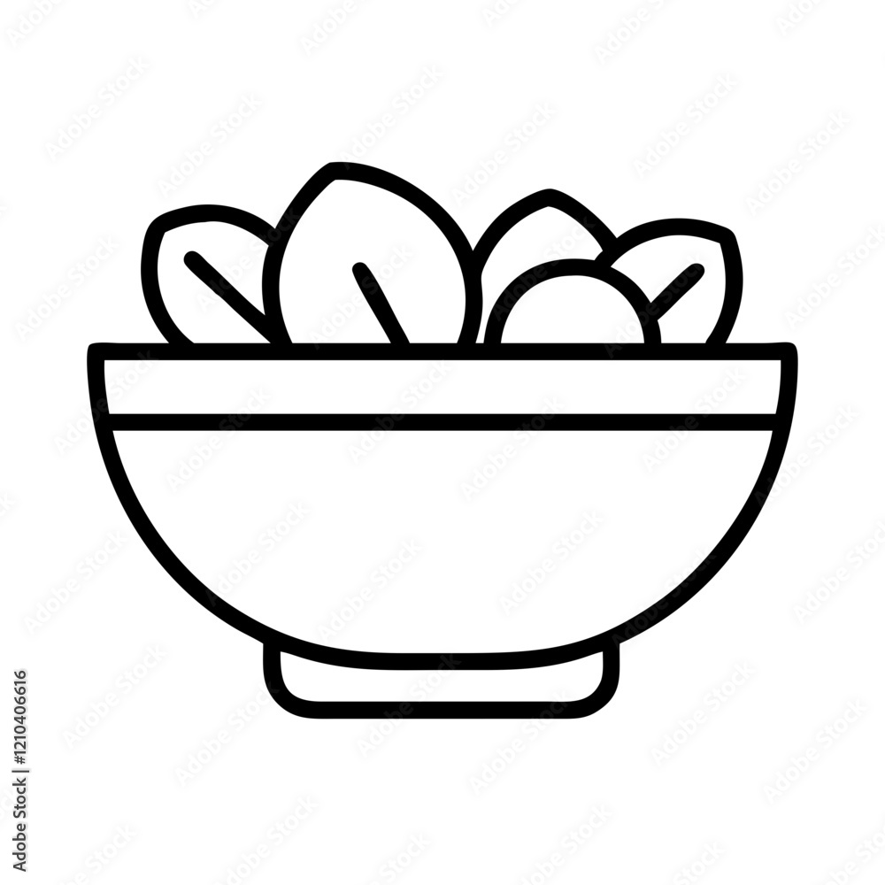 salad bowl icon, salad bowl line art - simple line art of salad bowl, perfect for salad bowl logos and icons salad bowl icon, salad bowl line art - simple line art of salad bowl, perfect for salad bowl logos and icons