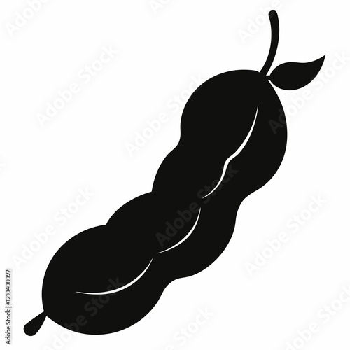 Tamarind  black silhouette vector