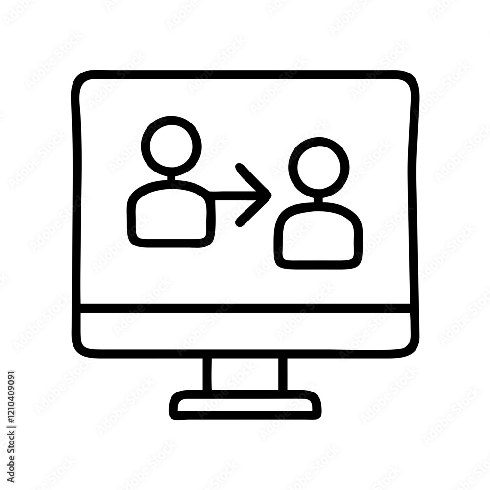 screen sharing icon, screen sharing line art - simple line art of screen sharing, perfect for screen sharing logos and icons screen sharing icon, screen sharing line art - simple line art of screen sharing, perfect for screen sharing logos and icons