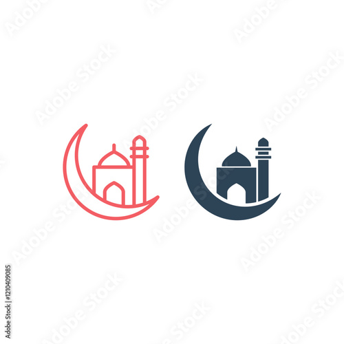 Islamic mosque icons set. Islamic mosque isolated from religion collection. Vector sign, symbol for web and mobile. photo