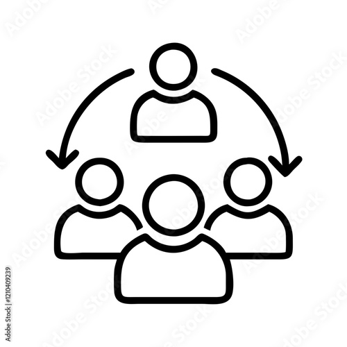 scrum meeting icon, scrum meeting line art - simple line art of scrum meeting, perfect for scrum meeting logos and icons