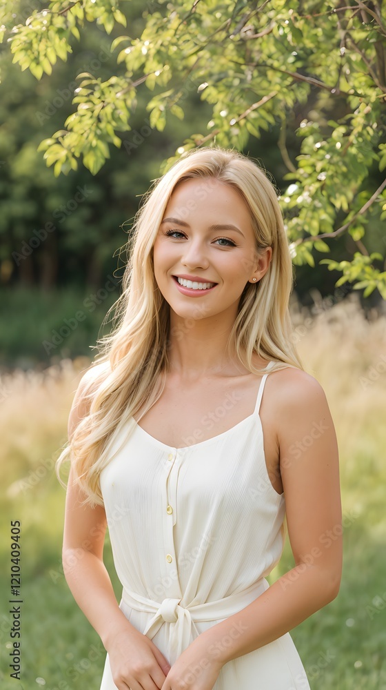 Smiling Woman in a Natural Setting
Smiling Woman in a Natural Setting