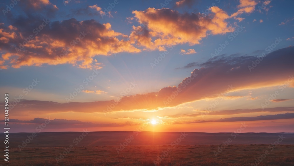 A stunning sunrise illuminating a beautiful sky A stunning sunrise illuminating a beautiful sky