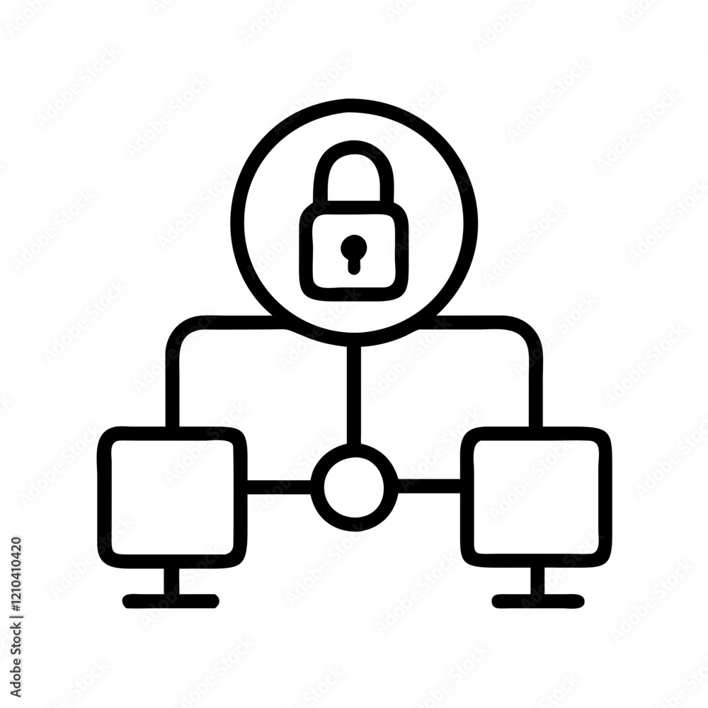 secure network icon, secure network line art - simple line art of secure network, perfect for secure network logos and icons secure network icon, secure network line art - simple line art of secure network, perfect for secure network logos and icons