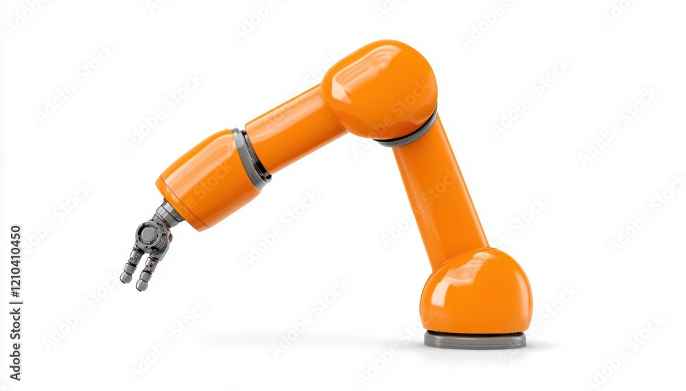 A robotic assistant arm with an adjustable joint and gripper tool displayed on a solid white background, single object A robotic assistant arm with an adjustable joint and gripper tool displayed on a solid white background, single object