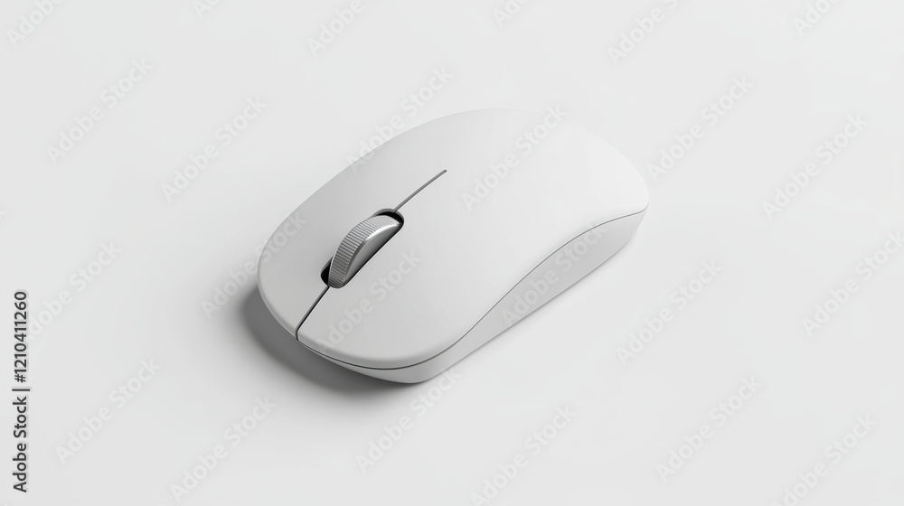 A wireless ergonomic mouse designed for productivity with programmable buttons displayed on a solid white background, single object A wireless ergonomic mouse designed for productivity with programmable buttons displayed on a solid white background, single object