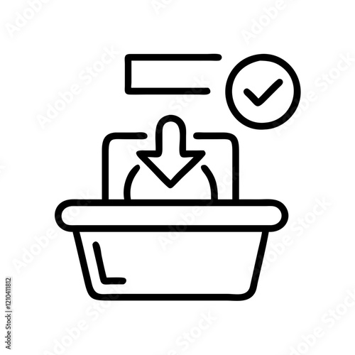 self checkout icon, self checkout line art - simple line art of self checkout, perfect for self checkout logos and icons