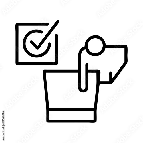 self checkout icon, self checkout line art - simple line art of self checkout, perfect for self checkout logos and icons