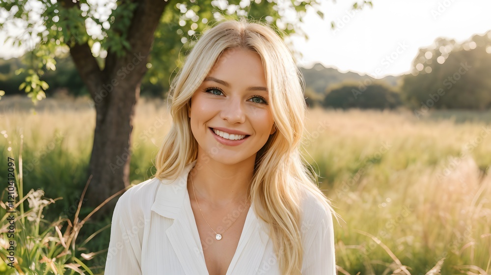 Smiling Woman in a Natural Setting
Smiling Woman in a Natural Setting