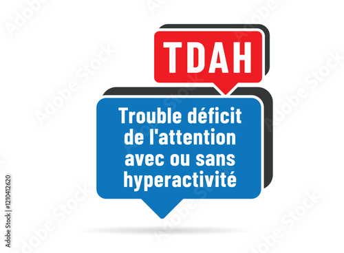 TDAH- Acronyme - Le trouble déficit de l'att,ntion avec ou sans hyperactivité 