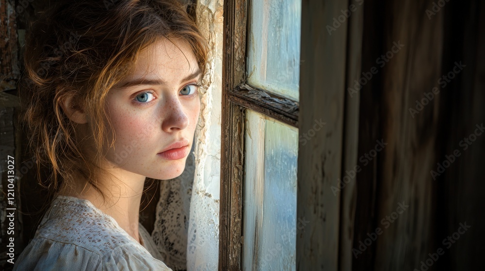 Contemplative Beauty by the Window Light Contemplative Beauty by the Window Light