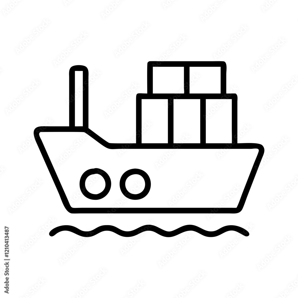 Fototapeta premium shipping icon, shipping line art - simple line art of shipping, perfect for shipping logos and icons