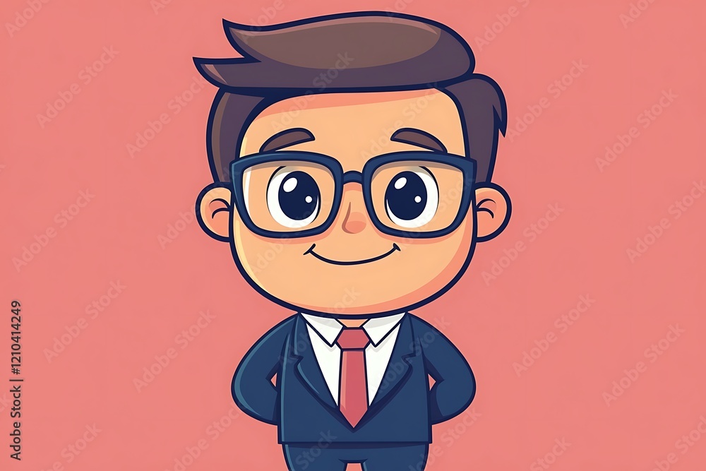 Young Businessman Cartoon Vector Art in Suit Young Businessman Cartoon Vector Art in Suit