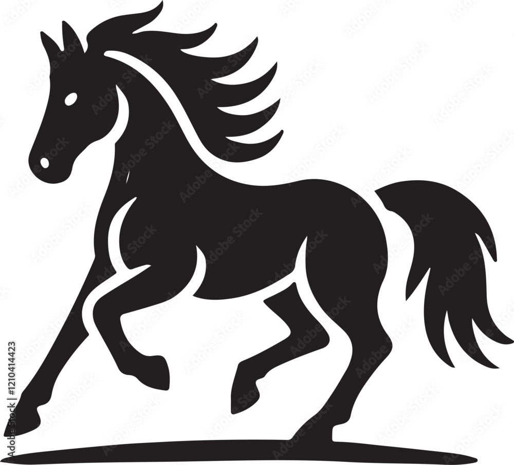 Horse icon silhouette vector with white background Horse icon silhouette vector with white background
