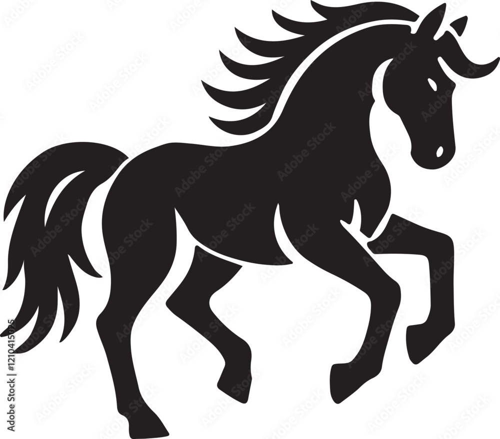 Horse icon silhouette vector with white background Horse icon silhouette vector with white background