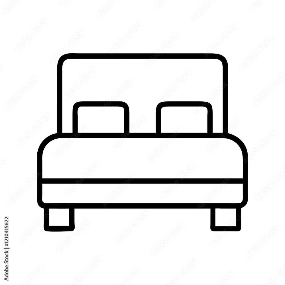 single bed icon, single bed line art - simple line art of single bed, perfect for single bed logos and icons single bed icon, single bed line art - simple line art of single bed, perfect for single bed logos and icons
