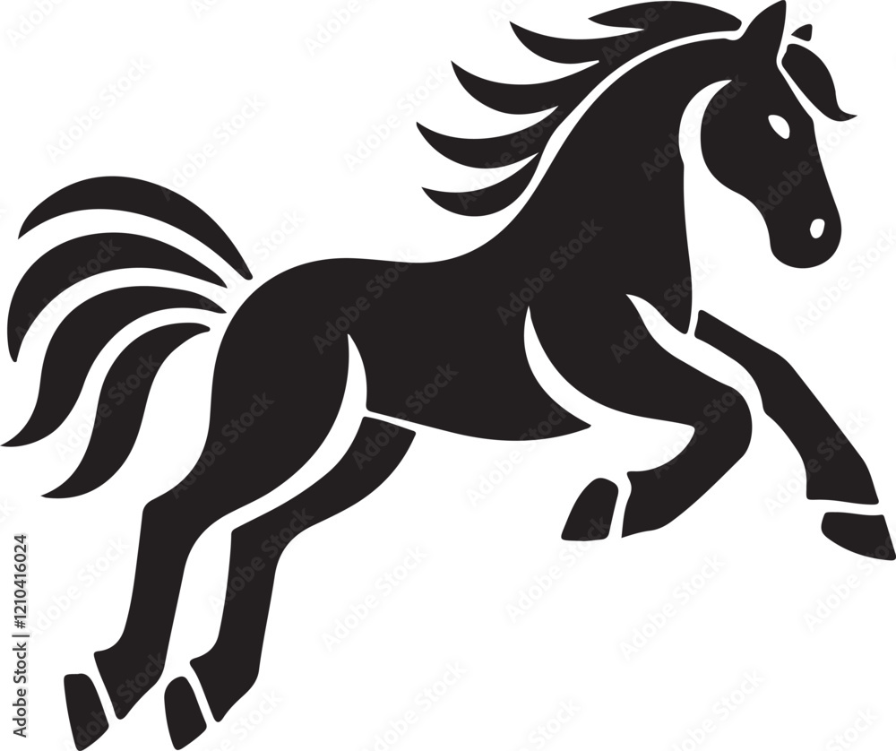 Obraz premium Horse icon silhouette vector with white background
